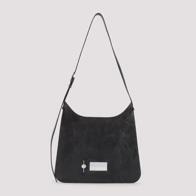 Acne Studios Platt Shoulder Bag In Cracked Leather In Black