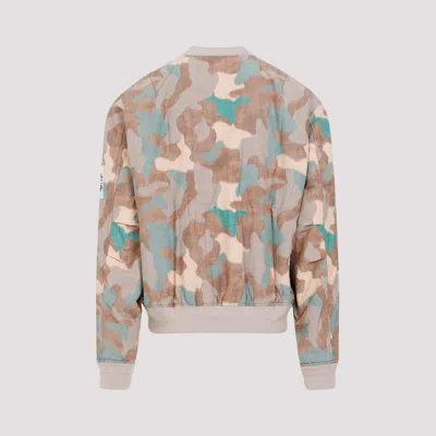 Acne Studios Beige Camouflage Print Bomber Jacket For Men In Multicolor