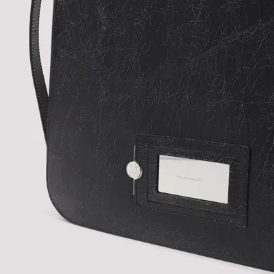 Acne Studios Platt Shoulder Bag In Cracked Leather In Black