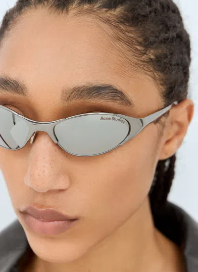 Acne Studios Women Metal Frame Charm Sunglasses In Silver