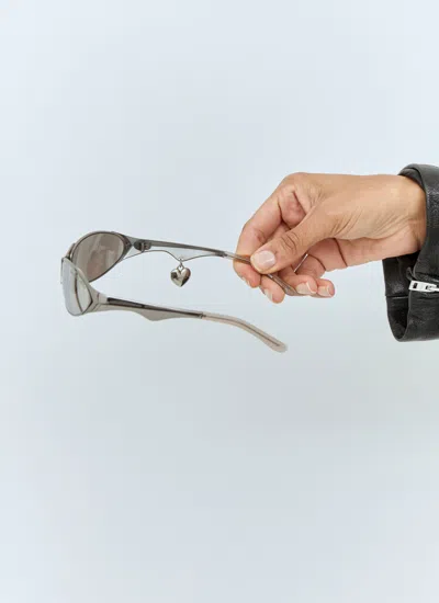 Acne Studios Women Metal Frame Charm Sunglasses In Silver