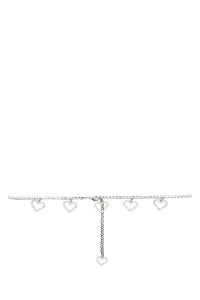 Alessandra Rich Embellished Metal Belt In Silver