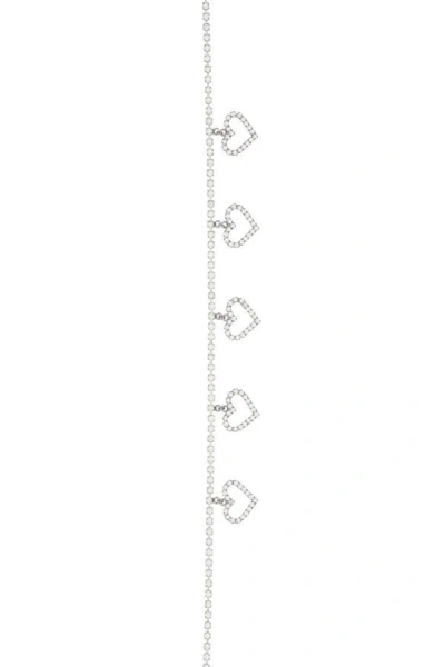 Alessandra Rich Embellished Metal Belt In Silver
