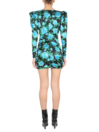 Alessandra Rich Silk Mini Dress In Multicolor