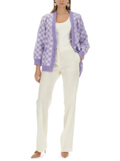 Alessandra Rich Women's V-neck Cardigan In Purple
