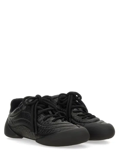 Alexander Mcqueen Flexion Leather Sneakers In Black