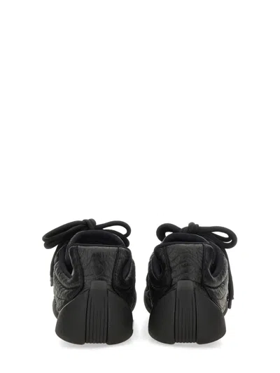 Alexander Mcqueen Flexion Leather Sneakers In Black