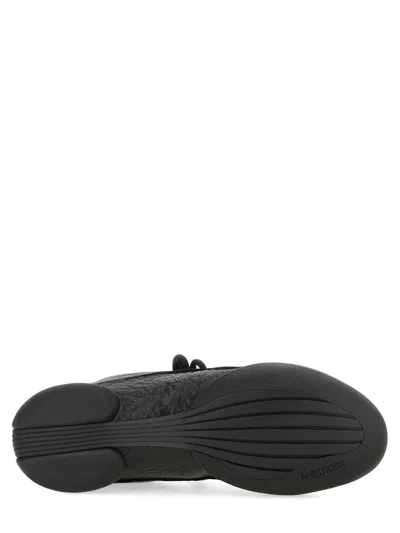 Alexander Mcqueen Flexion Leather Sneakers In Black
