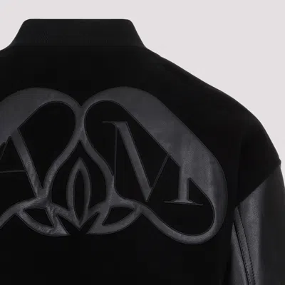 Alexander Mcqueen Calf Leather Jacket Men In Black