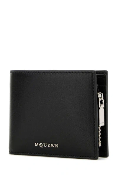 Alexander Mcqueen Leather Bifold Wallet With In Black