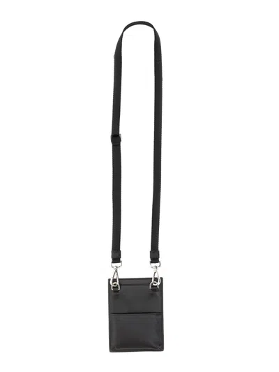 Alexander Mcqueen Men's Card Holder With Logo Print In Black