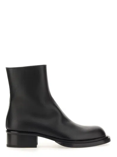 Alexander Mcqueen Cuban Stack Boot With 4.5 Cm Heel In Black