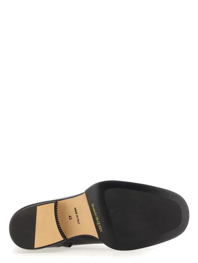 Alexander Mcqueen Cuban Stack Boot With 4.5 Cm Heel In Black