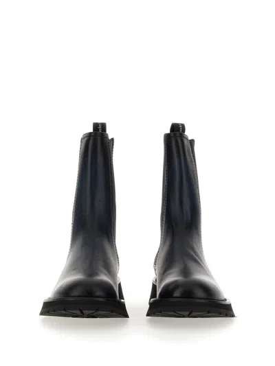 Alexander Mcqueen Leather Boot In Multicolor