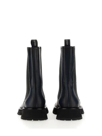 Alexander Mcqueen Leather Boot In Multicolor
