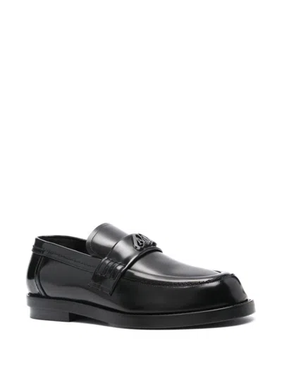 Alexander Mcqueen Men Seal Leather Loafers In Multicolor