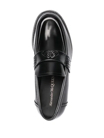 Alexander Mcqueen Men Seal Leather Loafers In Multicolor