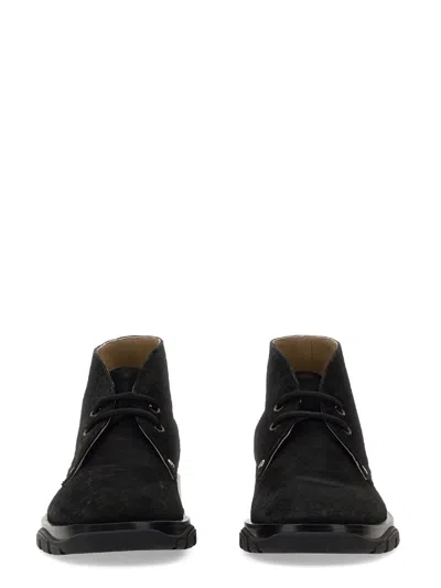 Alexander Mcqueen Lace-up Suede Boots In Black