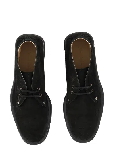 Alexander Mcqueen Lace-up Suede Boots In Black
