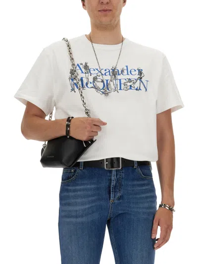 Alexander Mcqueen Alexander Mc Queen Skeleton Band T Shirt In White