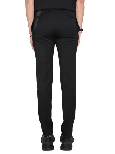Alexander Mcqueen Wool Trousers Striped Sides In Black
