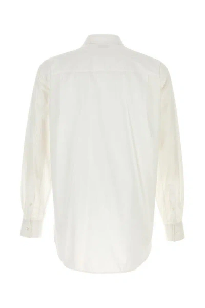 Alexander Mcqueen Men White Poplin Shirt In White
