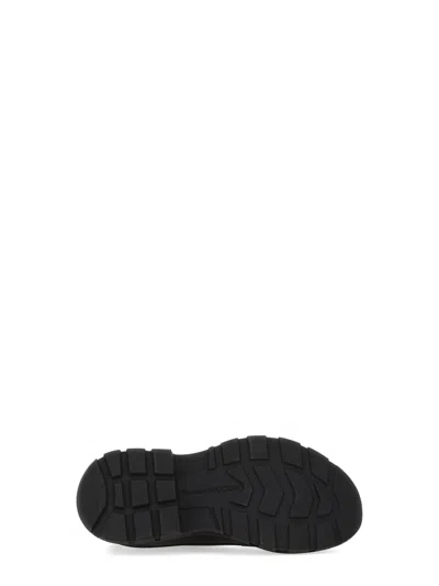 Alexander Mcqueen Black Canvas Tread Slick Platform Low Sneakers In Black