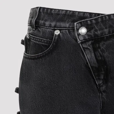 Alexander Mcqueen Flared Jeans With Unique Lace-up Detailing And High-quality Cotton Fabric In Black