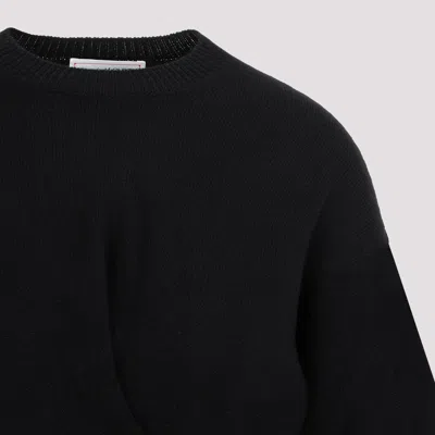 Alexander Mcqueen Mini Wool Twisted Dress In Black