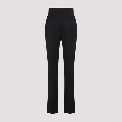 Alexander Mcqueen Wool Flared Pants In Black