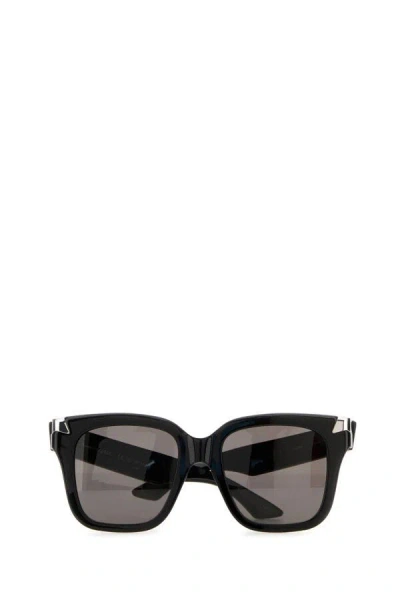 Alexander Mcqueen Black Acetate Punk Rivet Sunglasses In Black