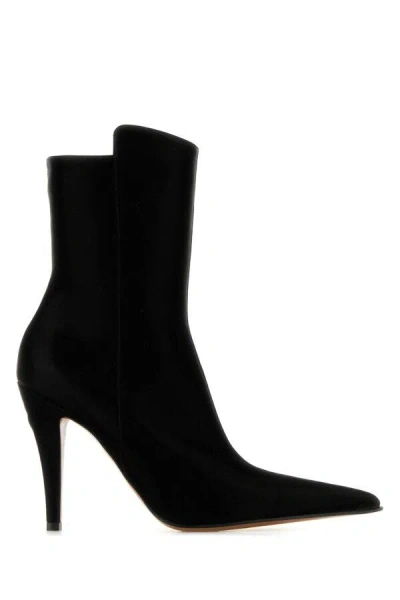 Alexander Mcqueen Birdee 105 Satin Ankle Boots In Black