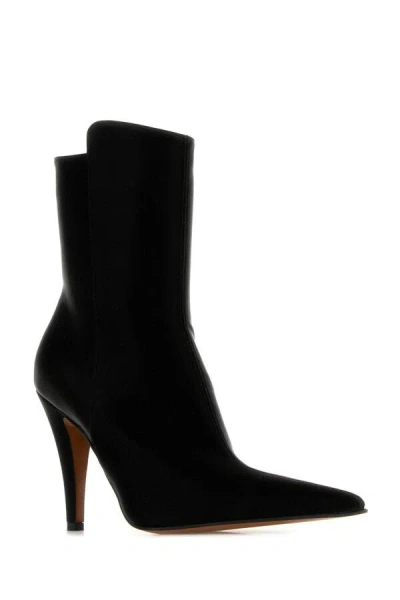 Alexander Mcqueen Birdee 105 Satin Ankle Boots In Black