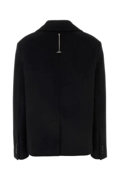 Alexander Mcqueen Black Felt Coat In Black