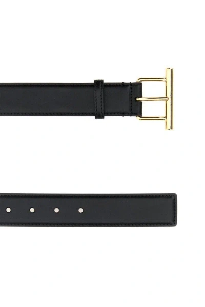 Alexander Mcqueen Women Black Leather Belt In Black