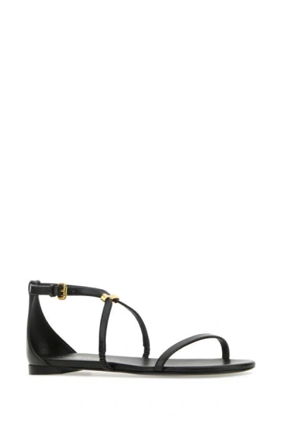 Alexander Mcqueen Ankle-strap Leather Sandals In Black