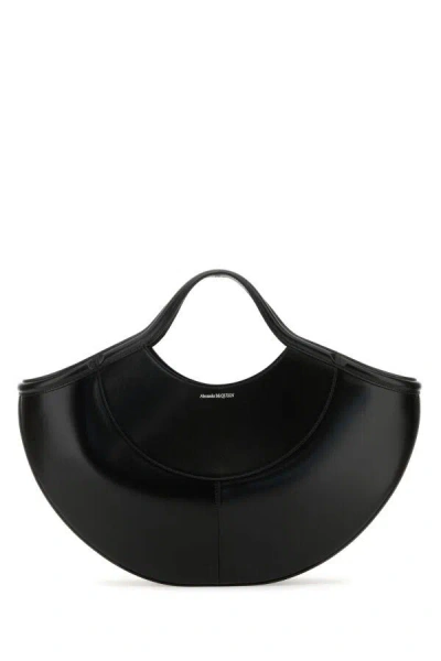 Alexander Mcqueen Women Black Leather The Cove Shopping Bag In Black