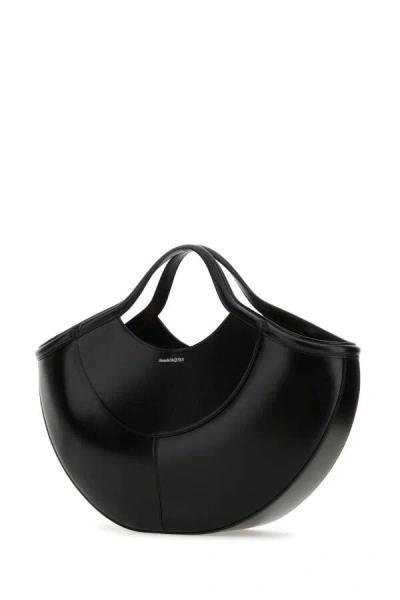 Alexander Mcqueen Women Black Leather The Cove Shopping Bag In Black