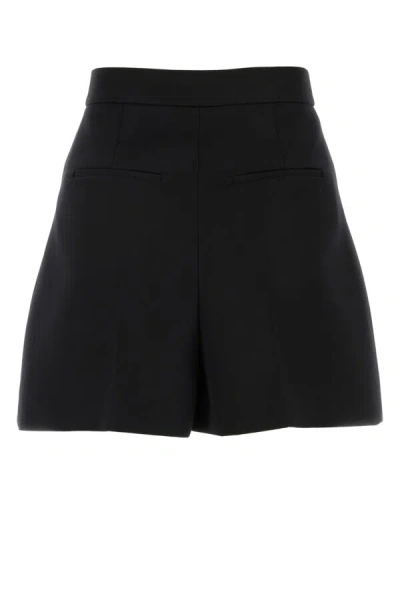 Alexander Mcqueen High-waisted A-line Wool Shorts With Decorative Buttons In Black