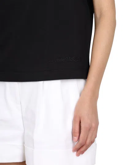 Alexander Mcqueen Women's Crewneck T-shirt In Black