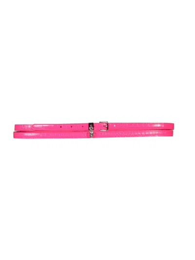 Alexander Mcqueen Double Belt With Skull And Pavè In Pink