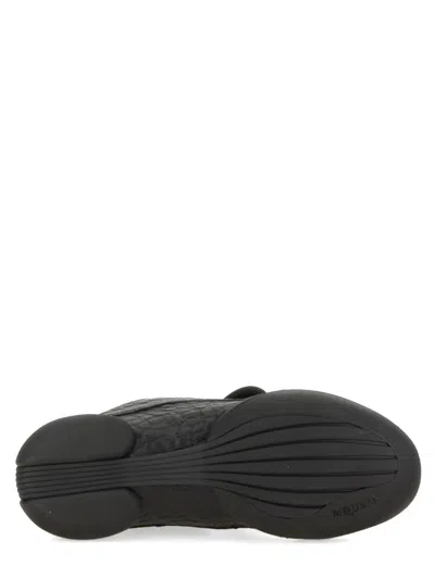 Alexander Mcqueen Flexion Rubber-trimmed Textured-leather Sneakers In Black