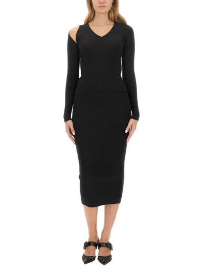 Alexander Mcqueen Pencil Midi Skirt In Black