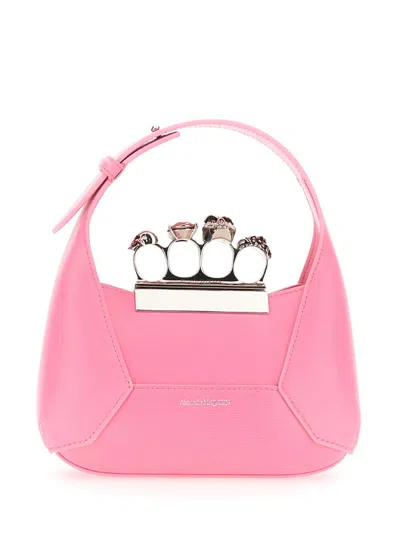 Alexander Mcqueen Alexander Mc Queen The Jewelled Hobo Mini Leather Shoulder Bag In Pink