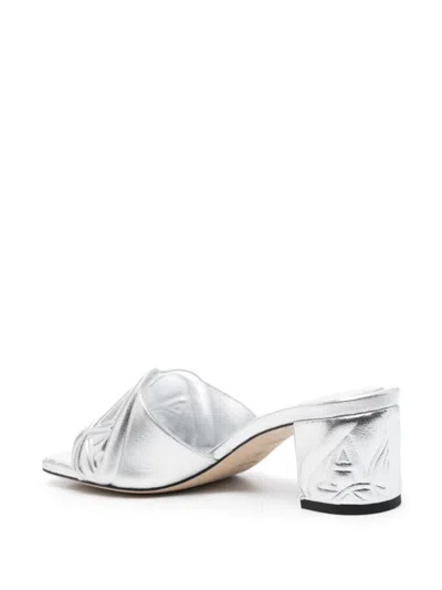 Alexander Mcqueen Alexander Mc Queen Metallic Leather Heel Sandals In Multicolor