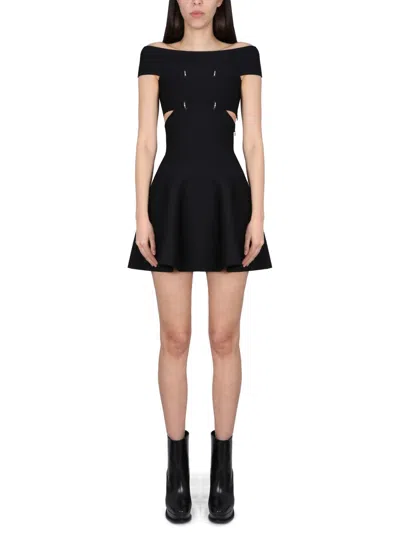 Alexander Mcqueen Alexander Mc Queen Mini Dress With Bare Shoulders In Black