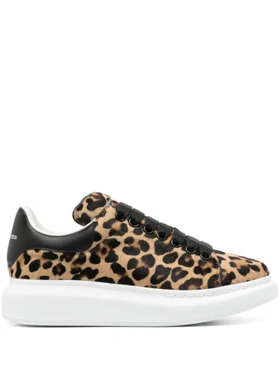 Alexander Mcqueen Leopard Print Oversize Sneakers In Multicolor