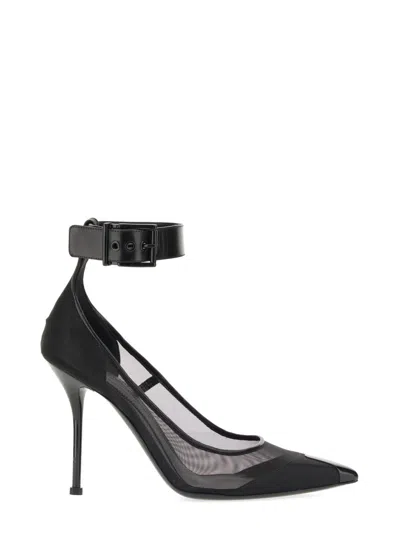 Alexander Mcqueen Punk Ankle Strap Pump In Black