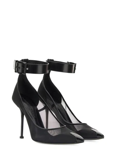 Alexander Mcqueen Punk Ankle Strap Pump In Black