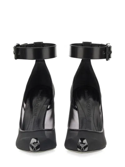Alexander Mcqueen Punk Ankle Strap Pump In Black